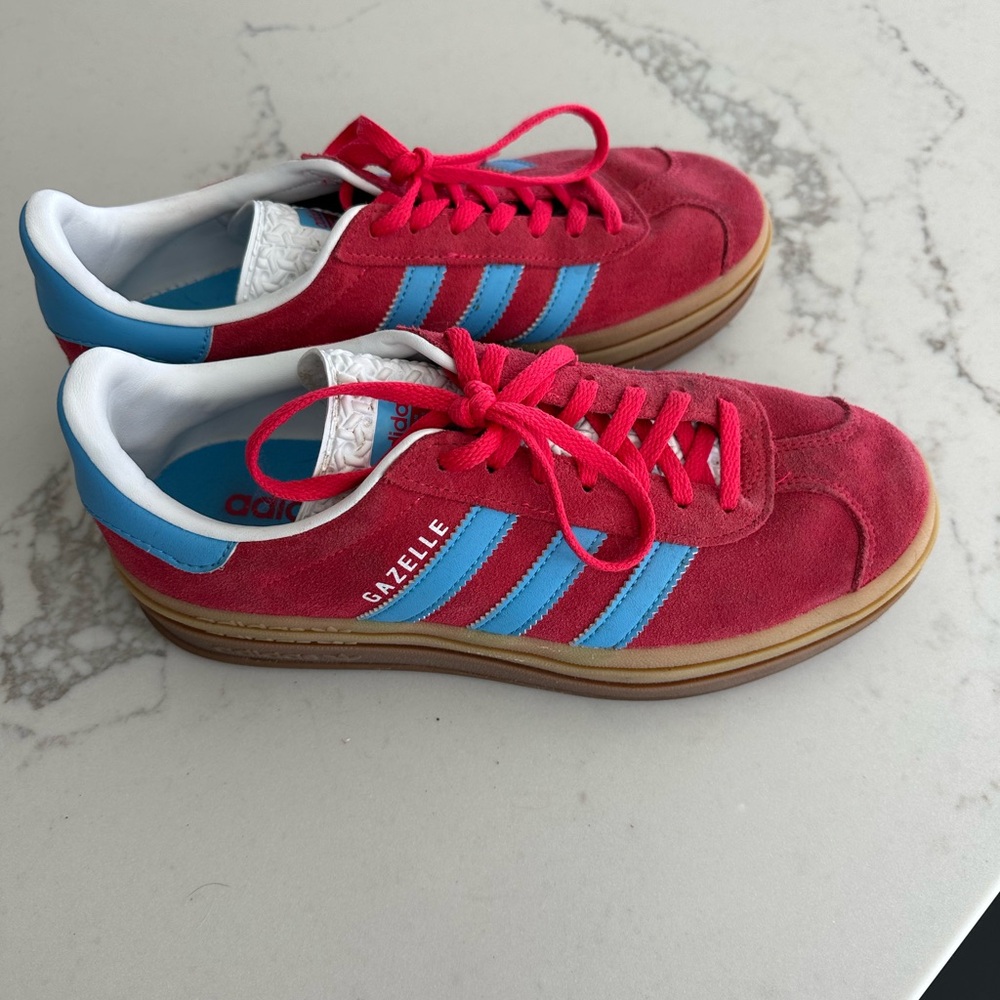 Adidas Gazelle Red with Blue Stripes